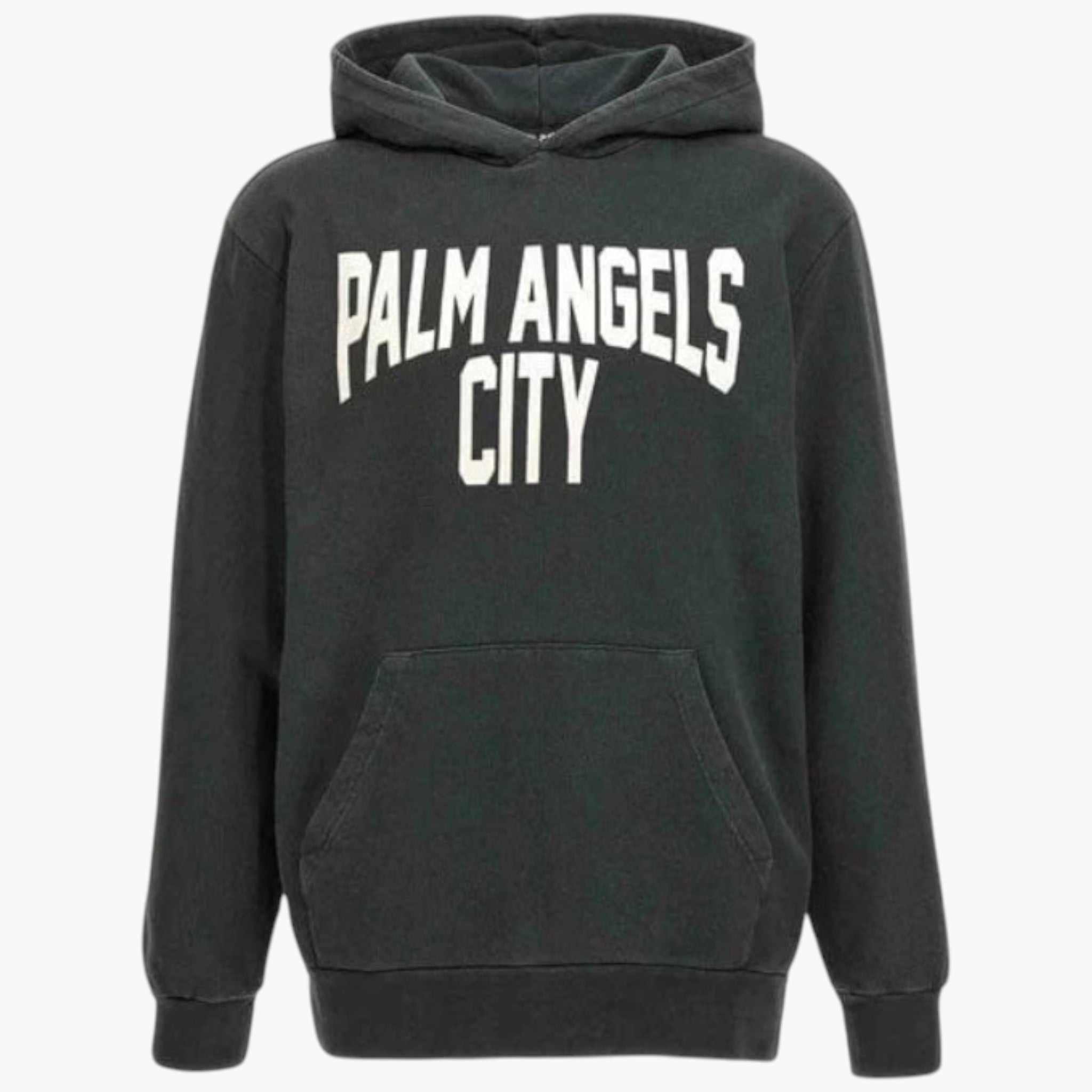 Palm Angels Grey & White Logo Hoodie