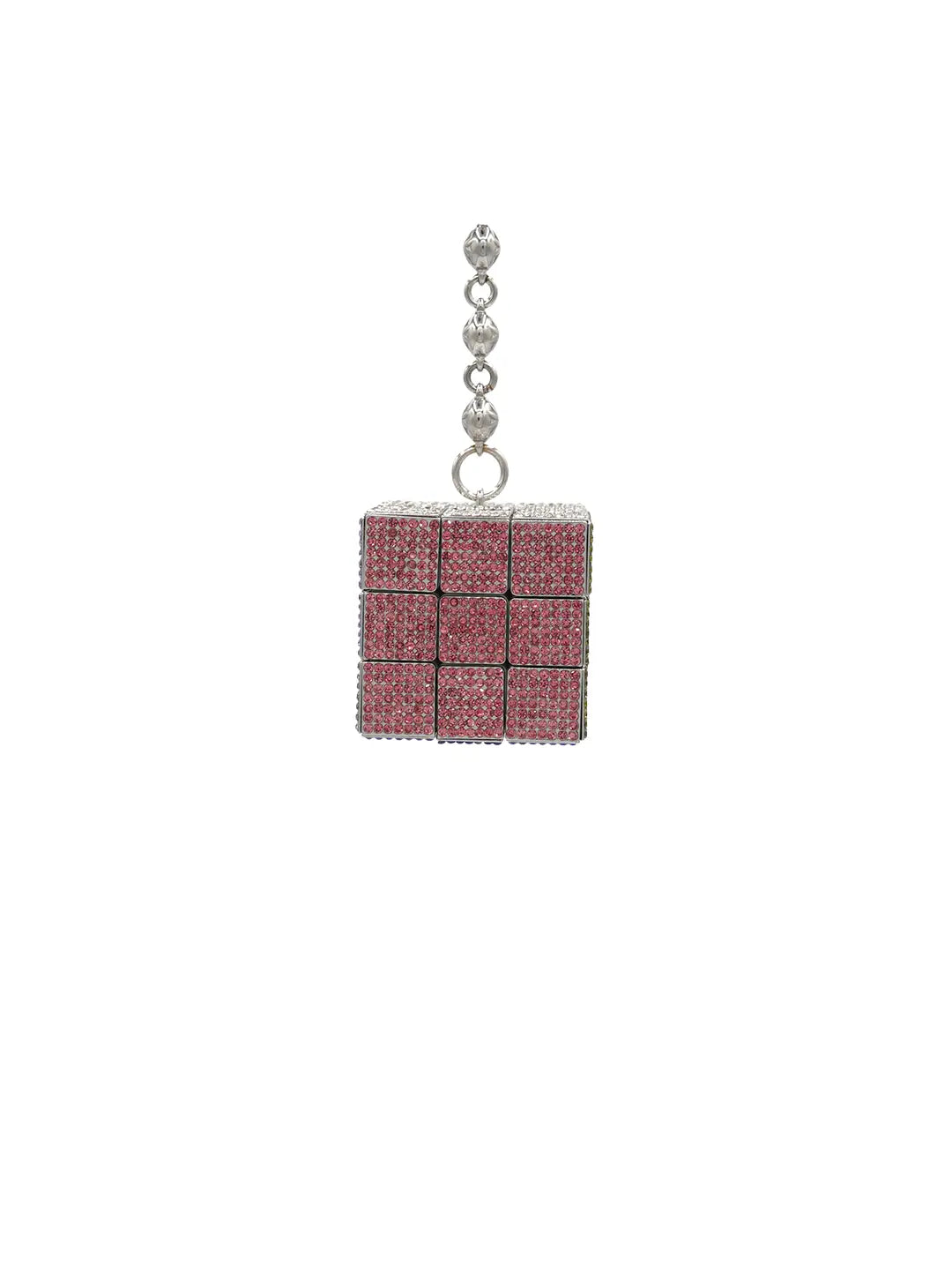 Starchain Wrld Silver Rubiks Cube Multicolor Keychain