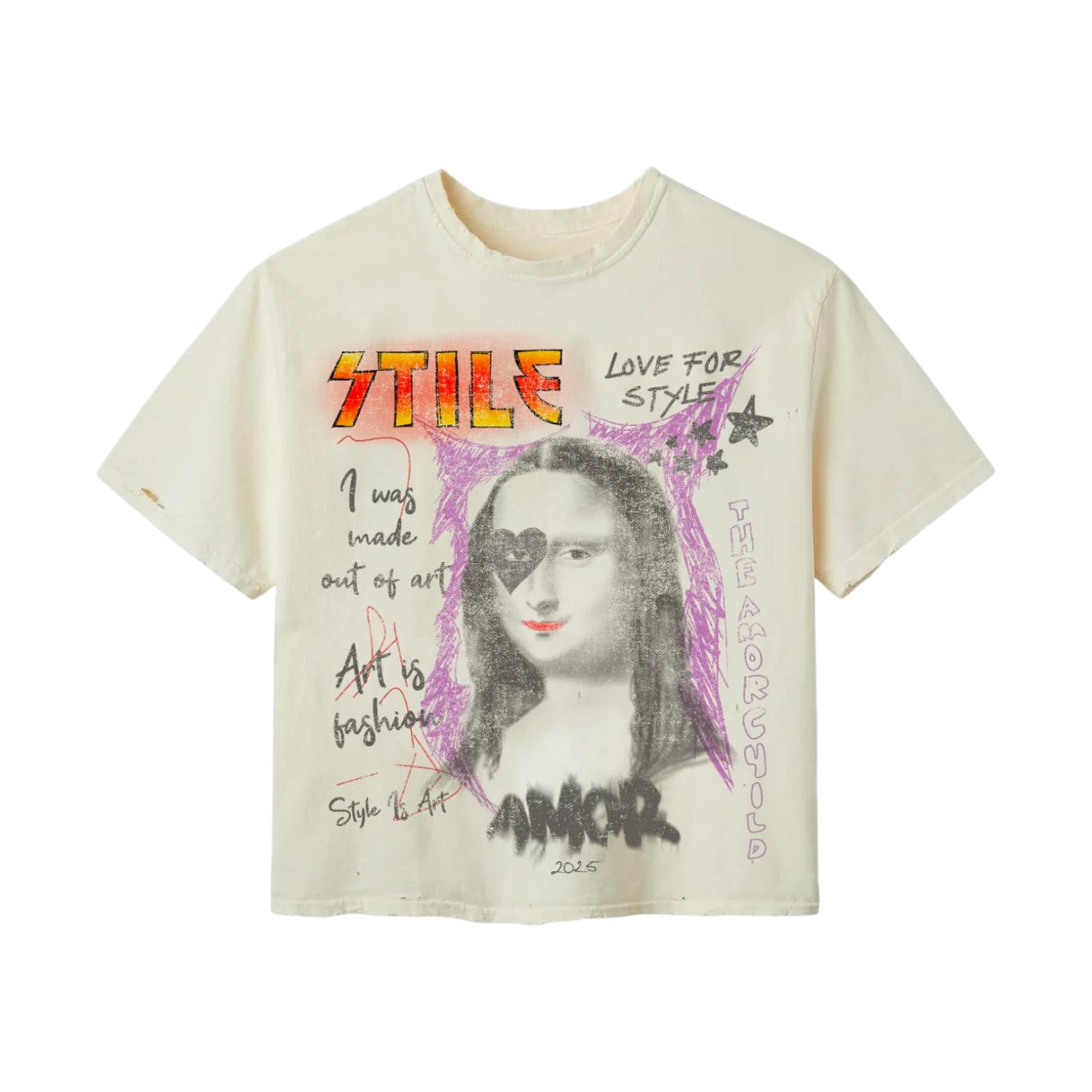 Stile De Amor 'Monalisa' Cream Tee