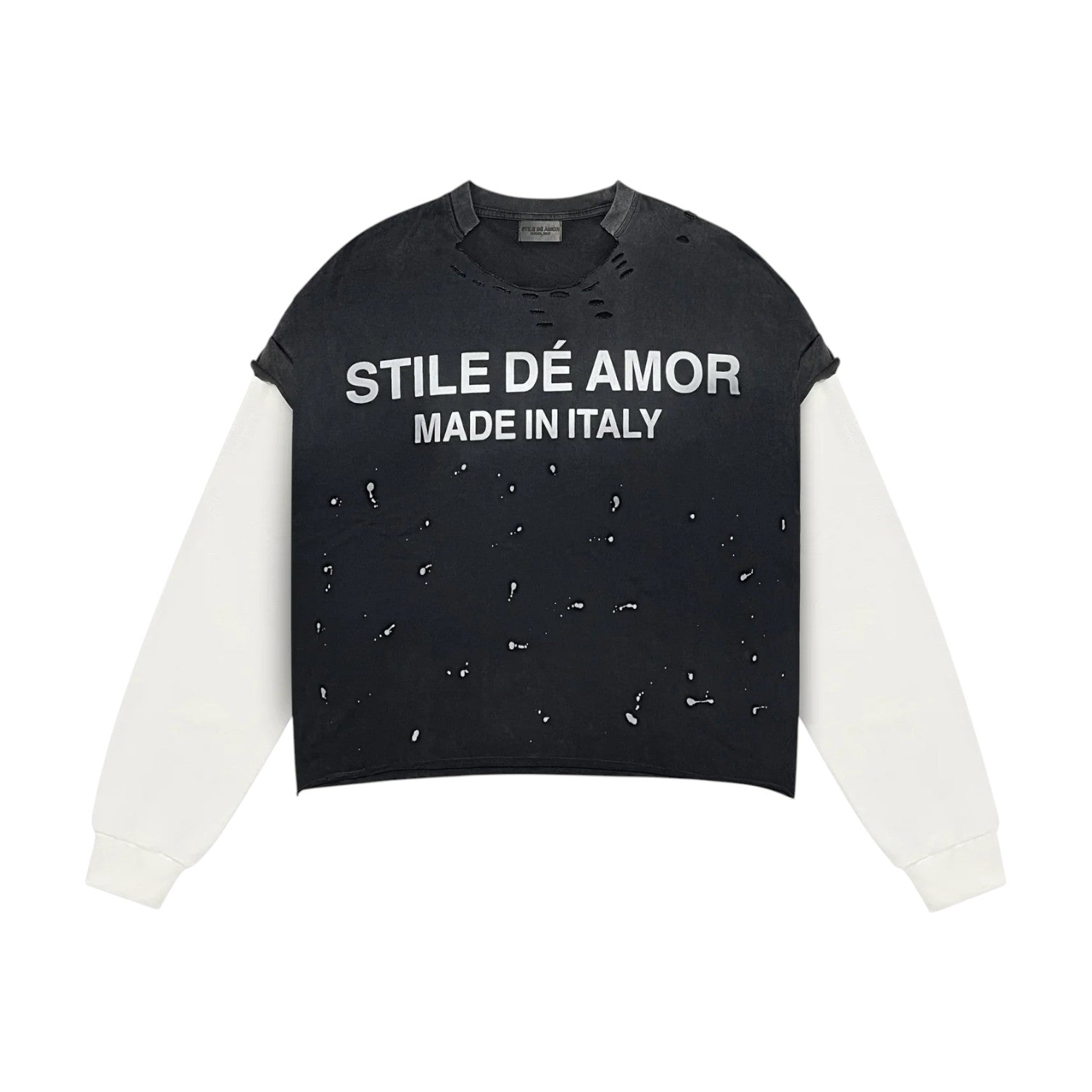 Stile De Amor 'Nero Su Bianco ' Black LS Tee