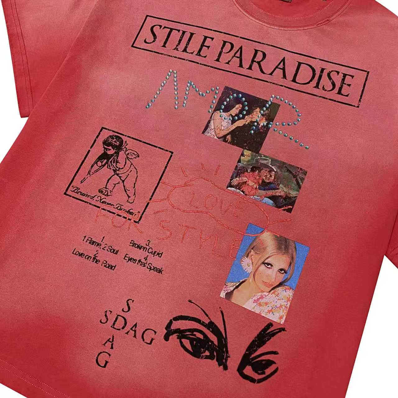 Stile De Amor 'Stile Paradise' Red Tee