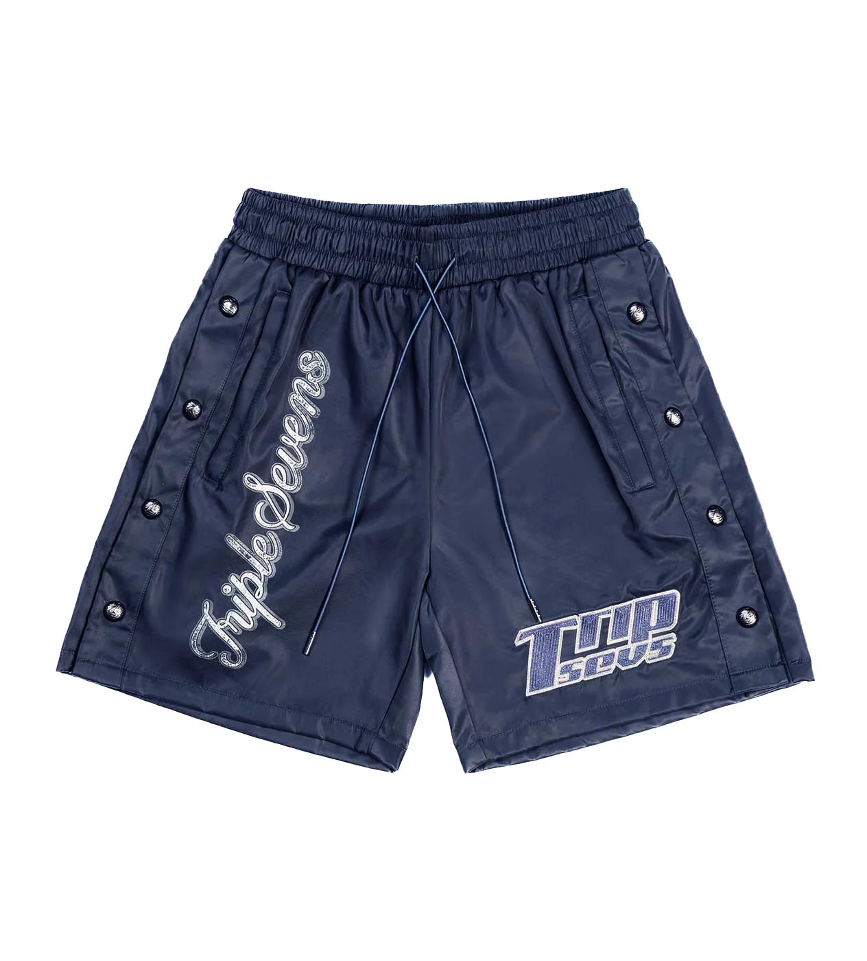 Triple Sevens 7 Navy Blue Nylon Shorts