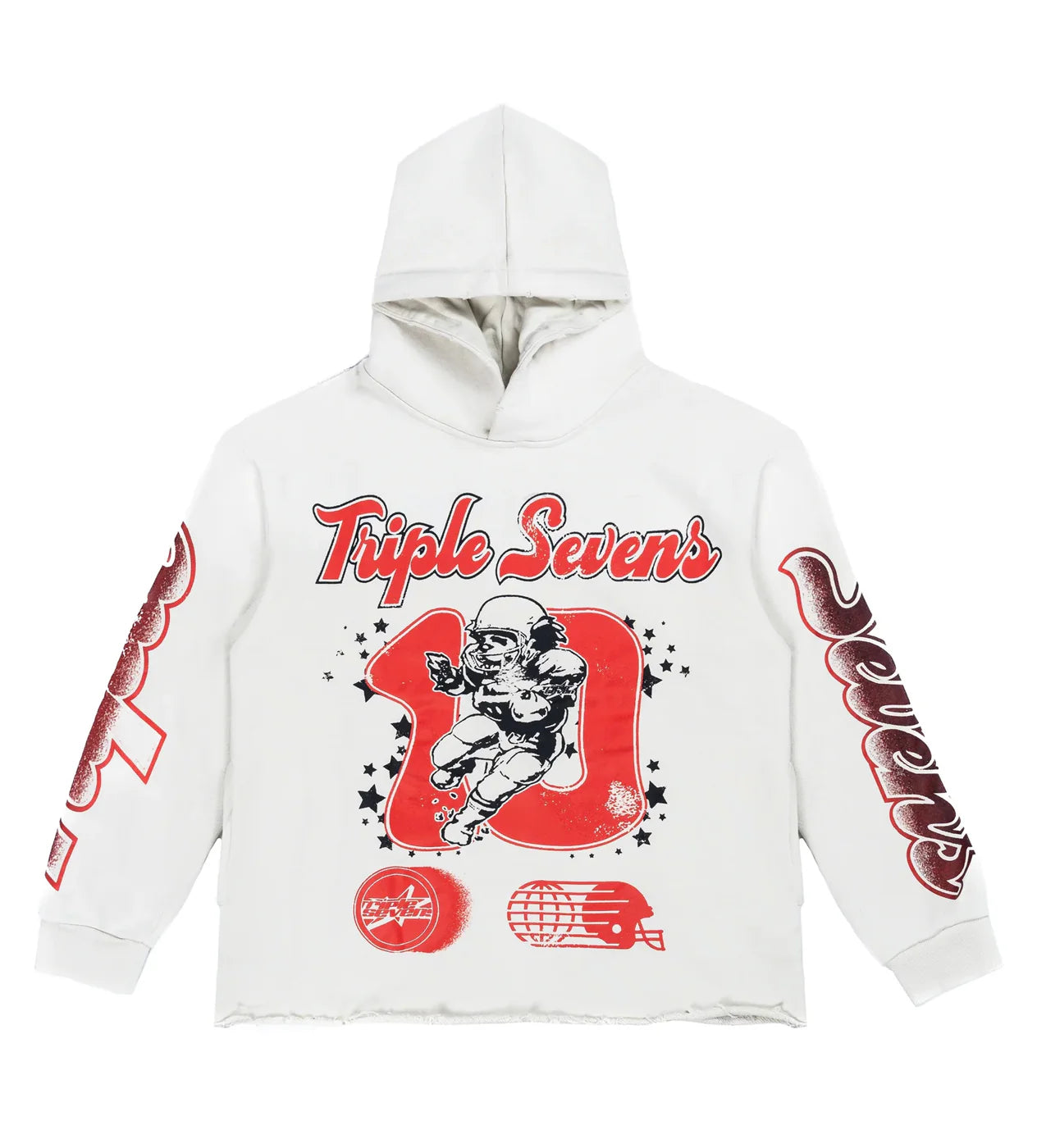 Triple Sevens 7 'All Star' White & Red Hoodie