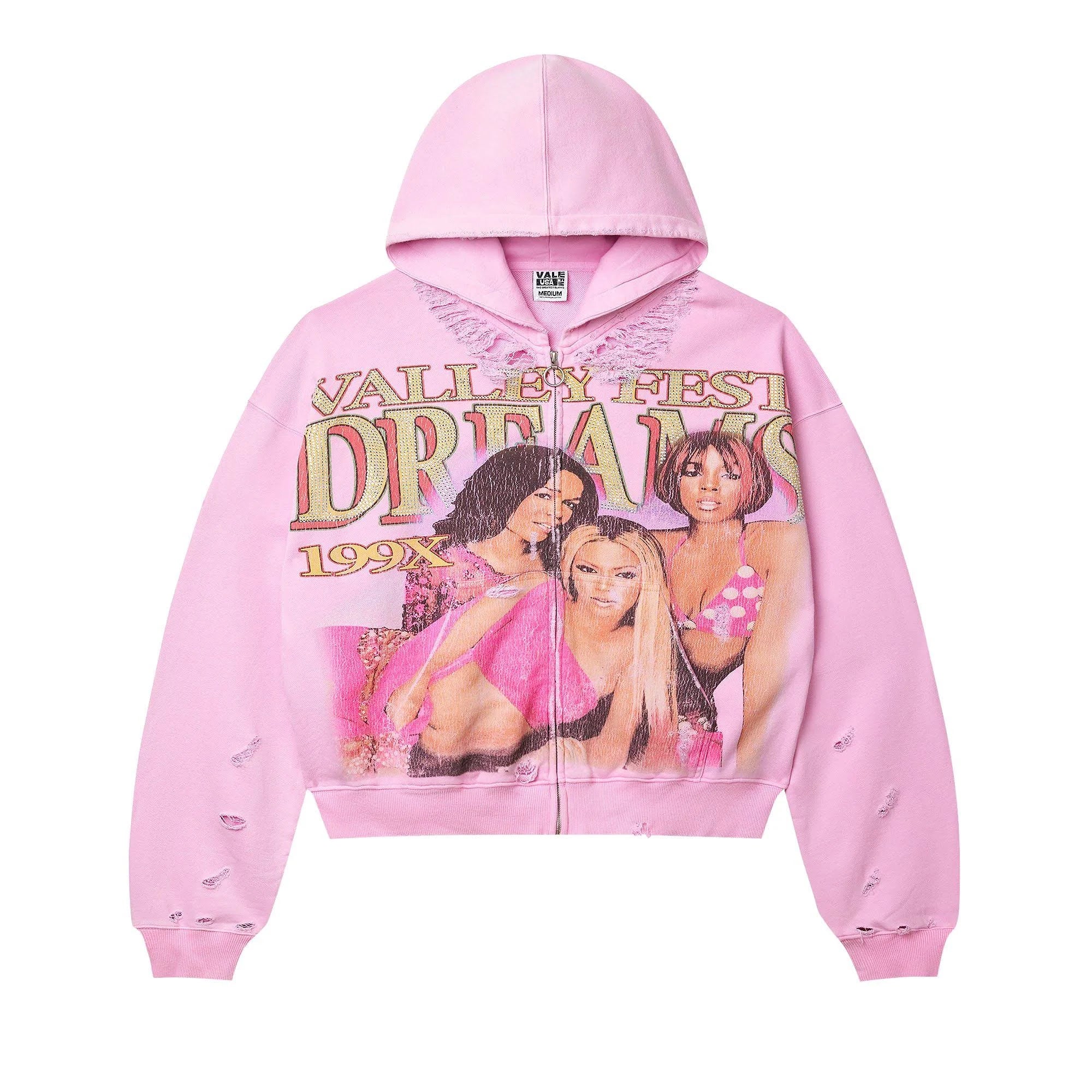 Vale Forever 'Dreams' Pink Zip Up Hoodie