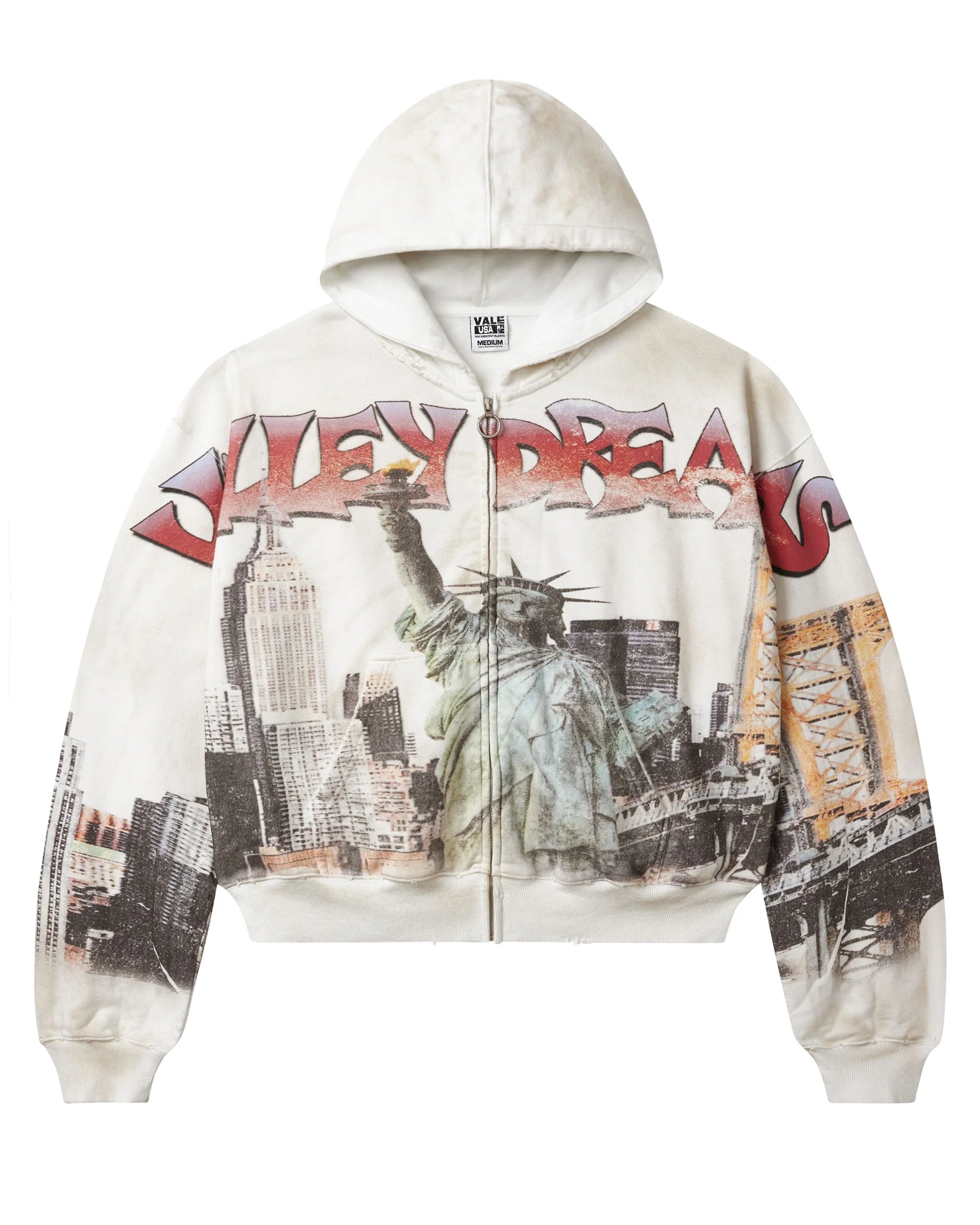 Vale Forever 'NYC' White Zip Up Hoodie