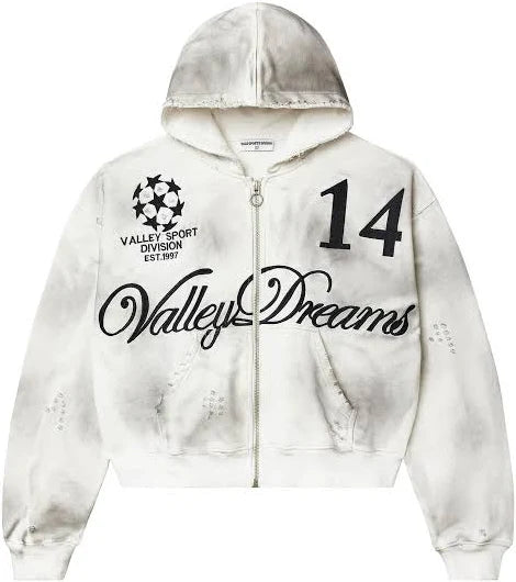 Vale Forever 'Oreo 14' Zip Up White Hoodie
