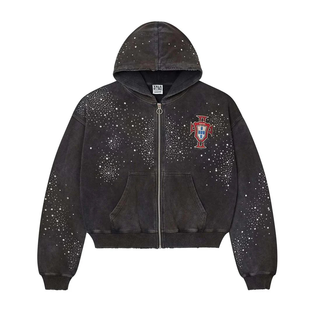 Vale Forever 'Pluto Clustered' Black Zip Up Hoodie