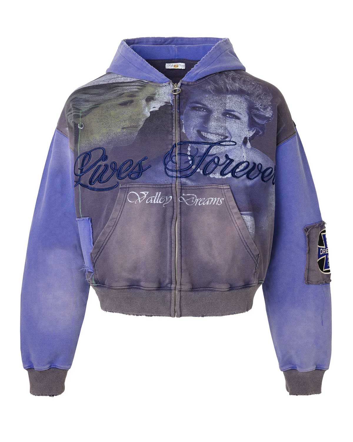 Vale Forever 'Queen' Blue Zip Up Hoodie