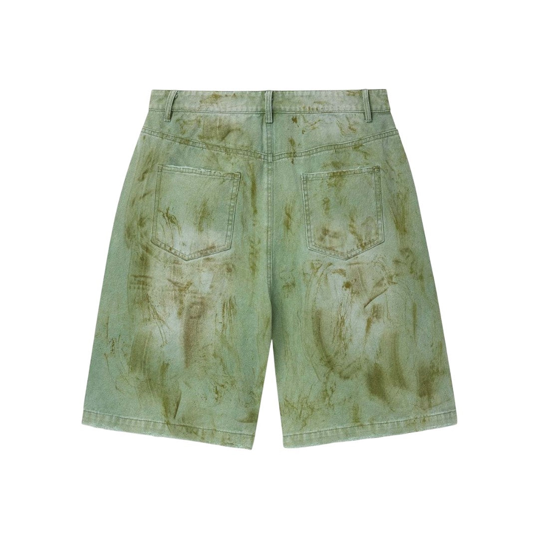 Vale Forever 'Skittles' Dirty Green Jean Shorts