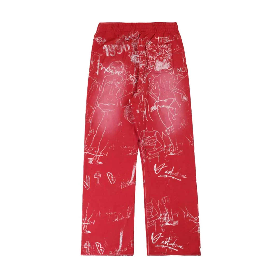 Vertabrae 'Silo Sketch' Red Sweats