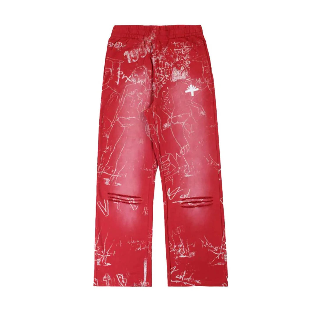Vertabrae 'Silo Sketch' Red Sweats