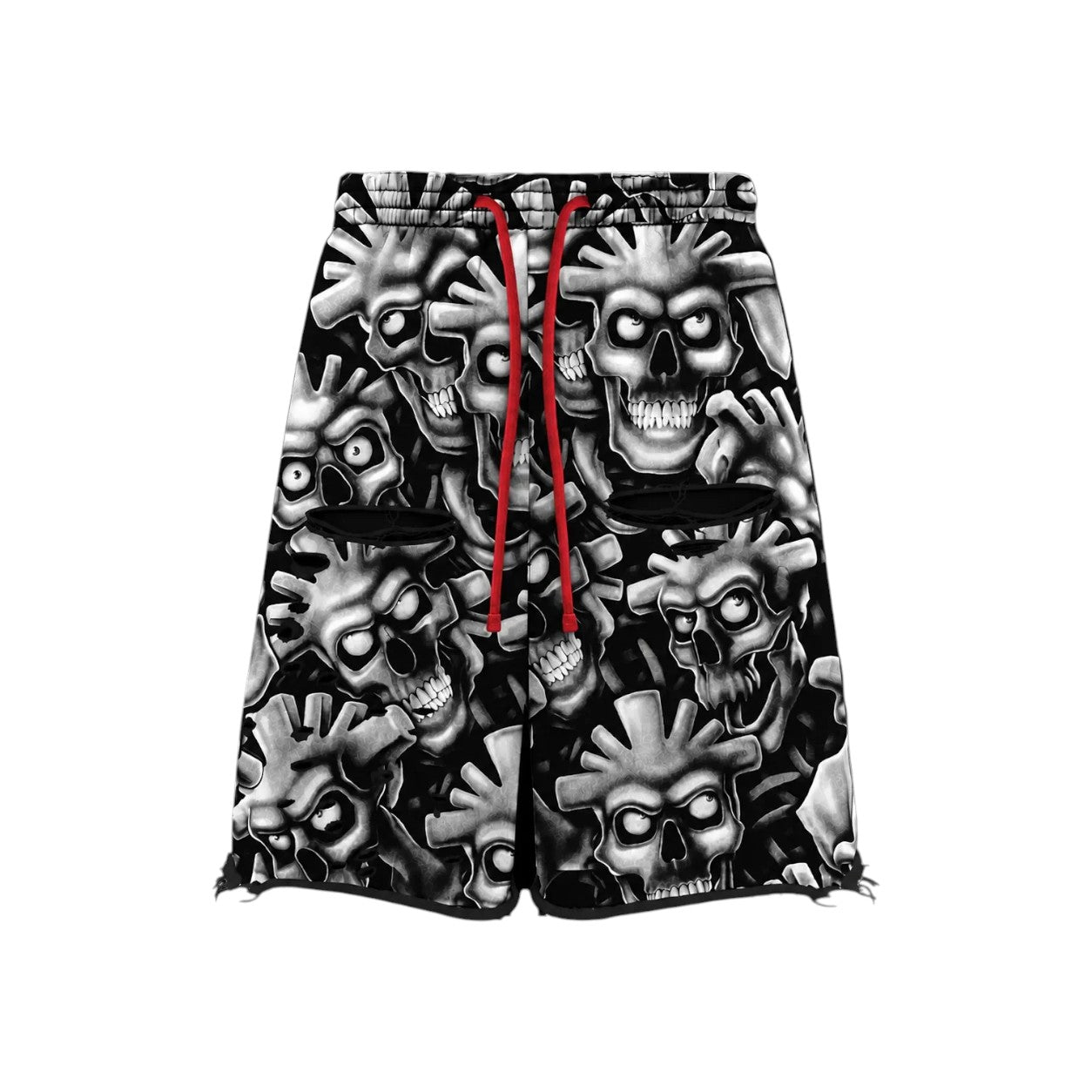 Vertabrae 'Skull Head' White Shorts