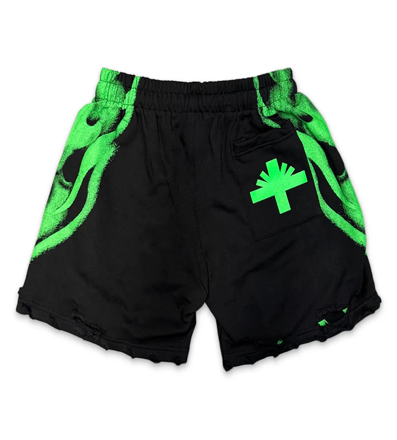 Vertabrae 'Skull' Green Storm Shorts
