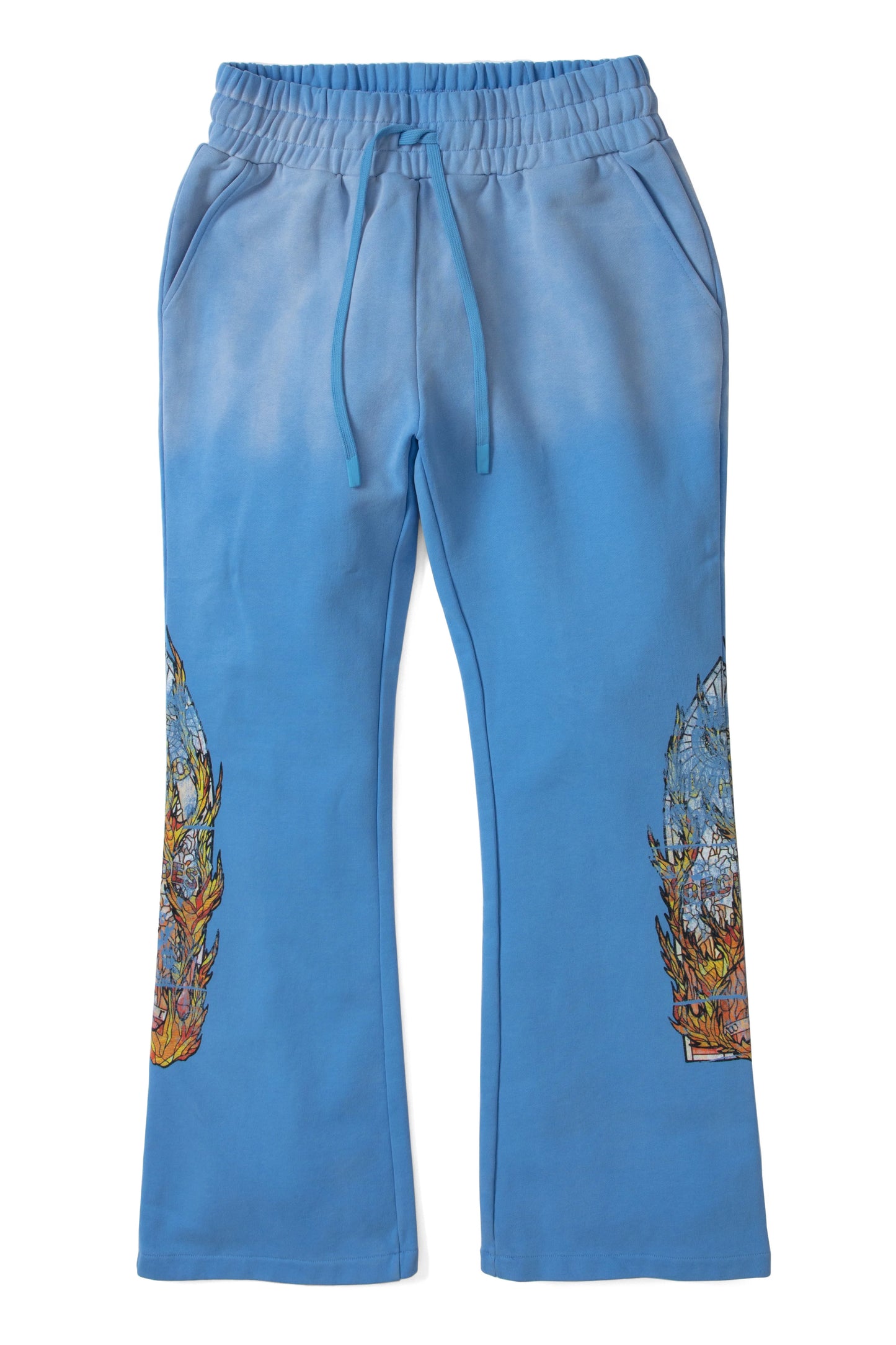 WDW "Faded Flame Glass" Sky Blue Sweats