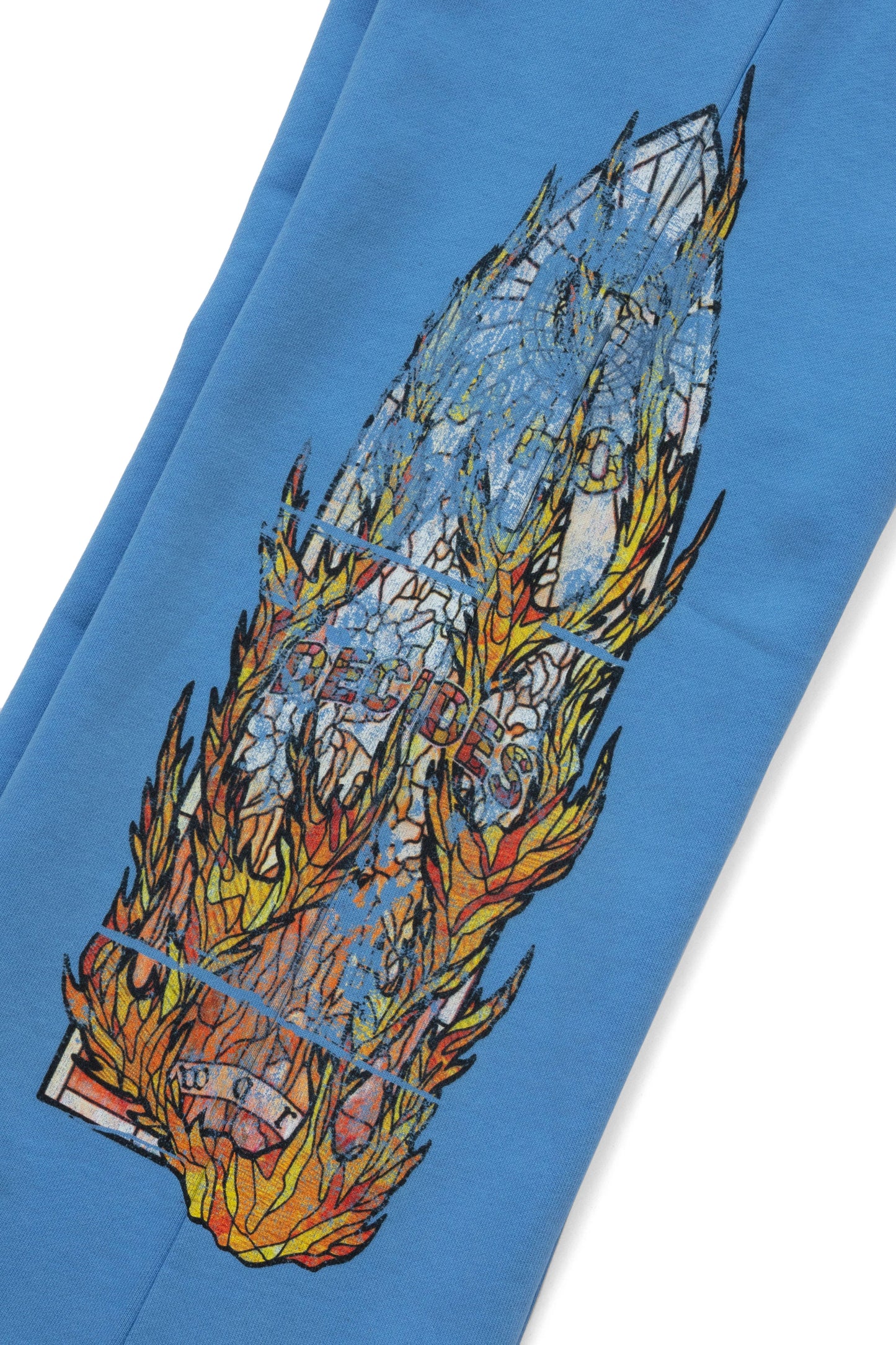 WDW "Faded Flame Glass" Sky Blue Sweats