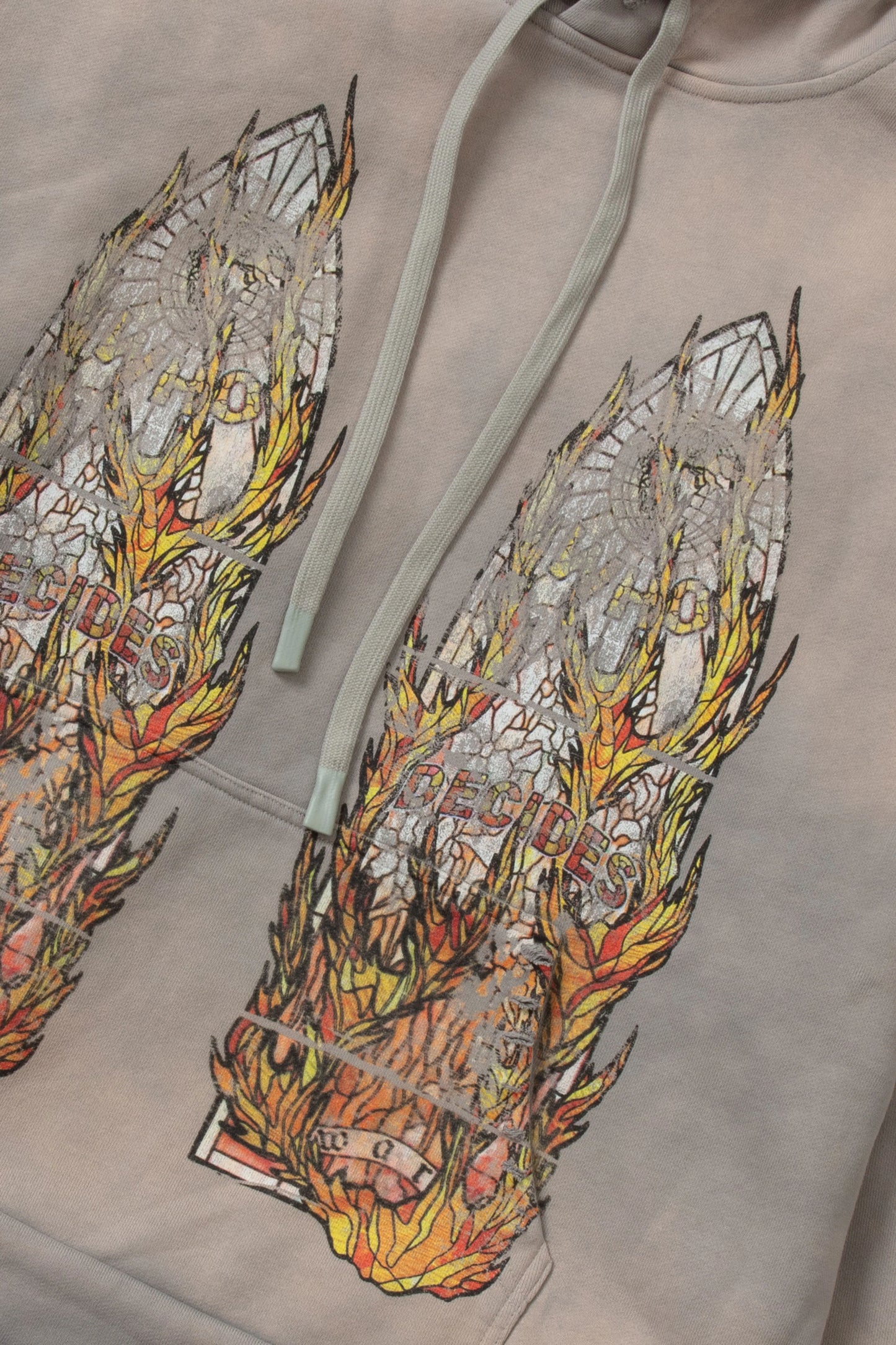 WDW "Faded Flame Glass" Vintage Grey Hoodie
