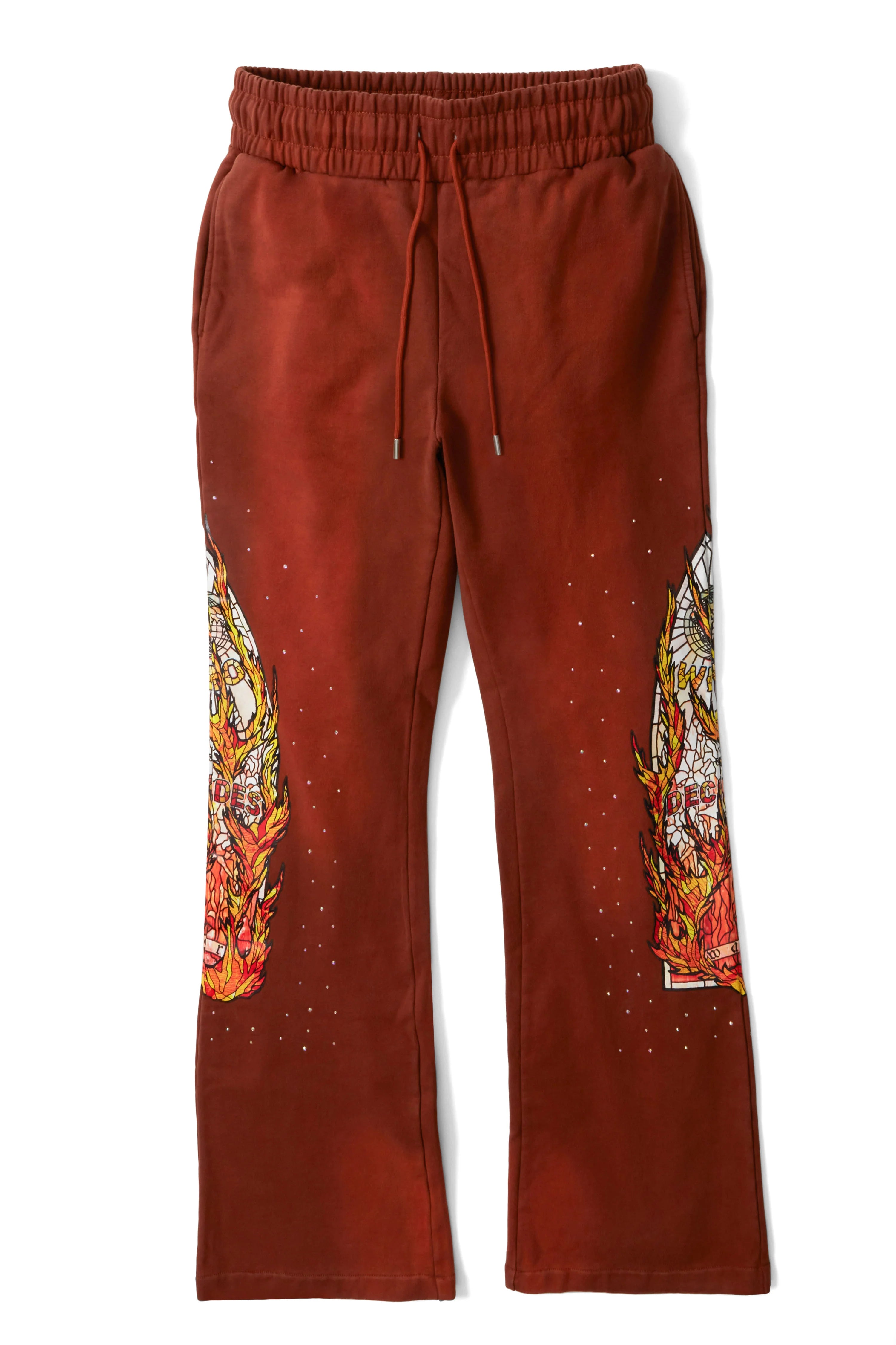 WDW "Faded Flame Glass" Rust Rhinestone Sweats