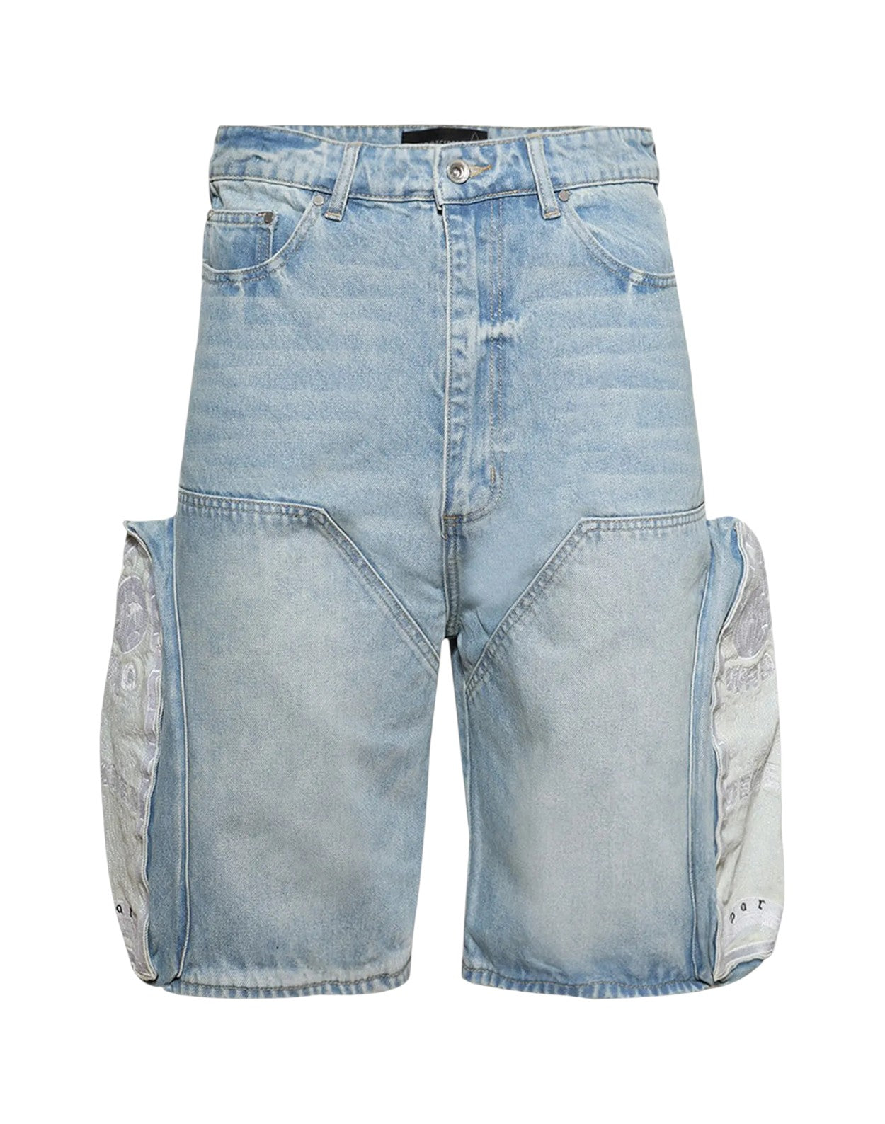 WDW 'Side Embroidery' Sky Blue Jean Shorts