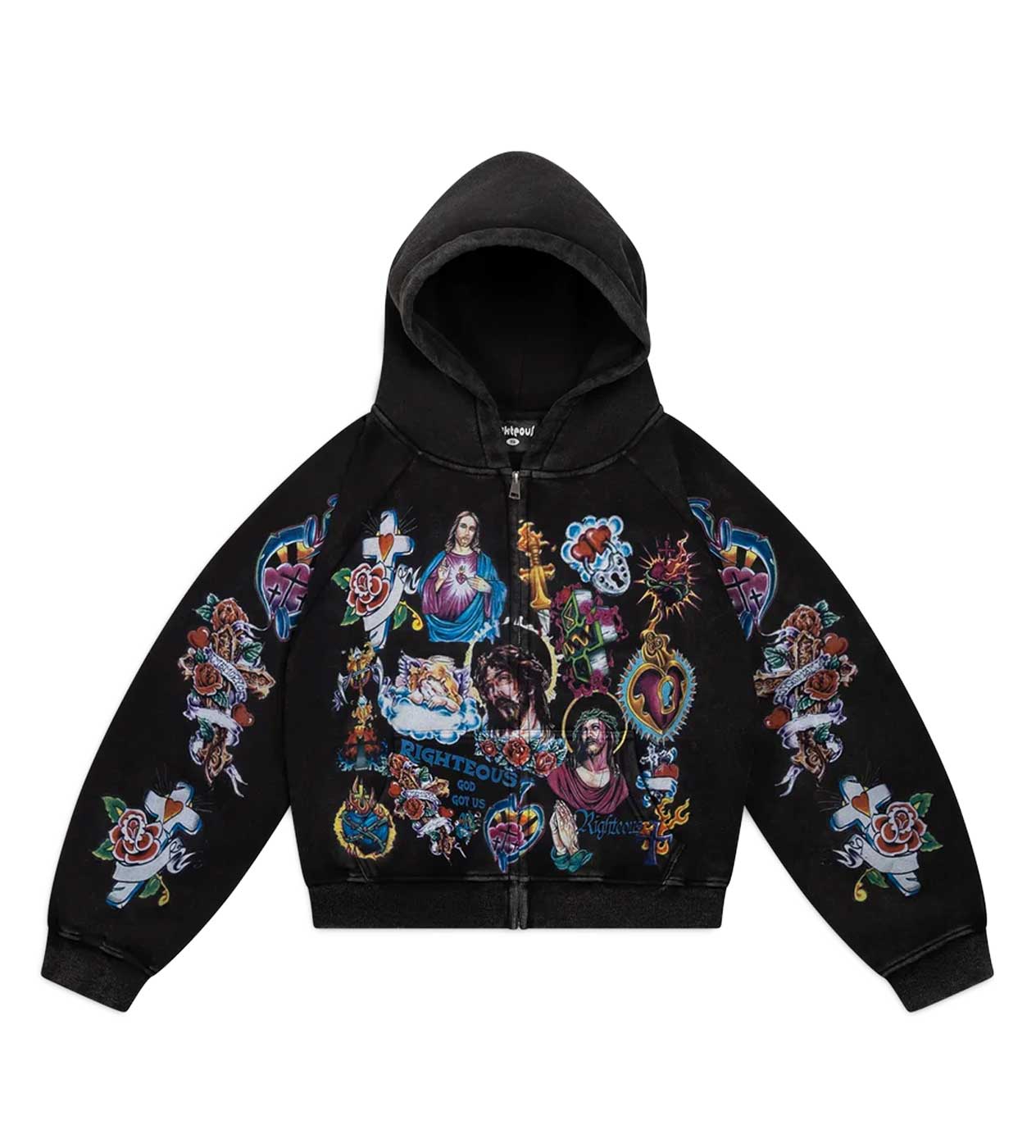 We Are Righteous 'Risen King' Black Zip Up Hoodie