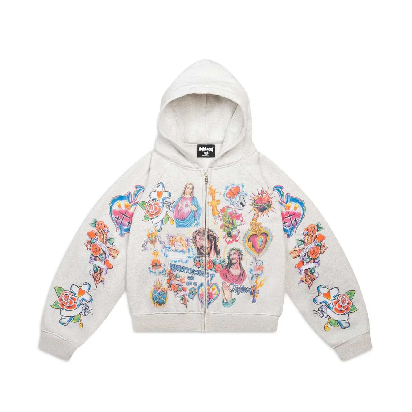 We Are Righteous 'Risen King' Grey Zip Up Hoodie