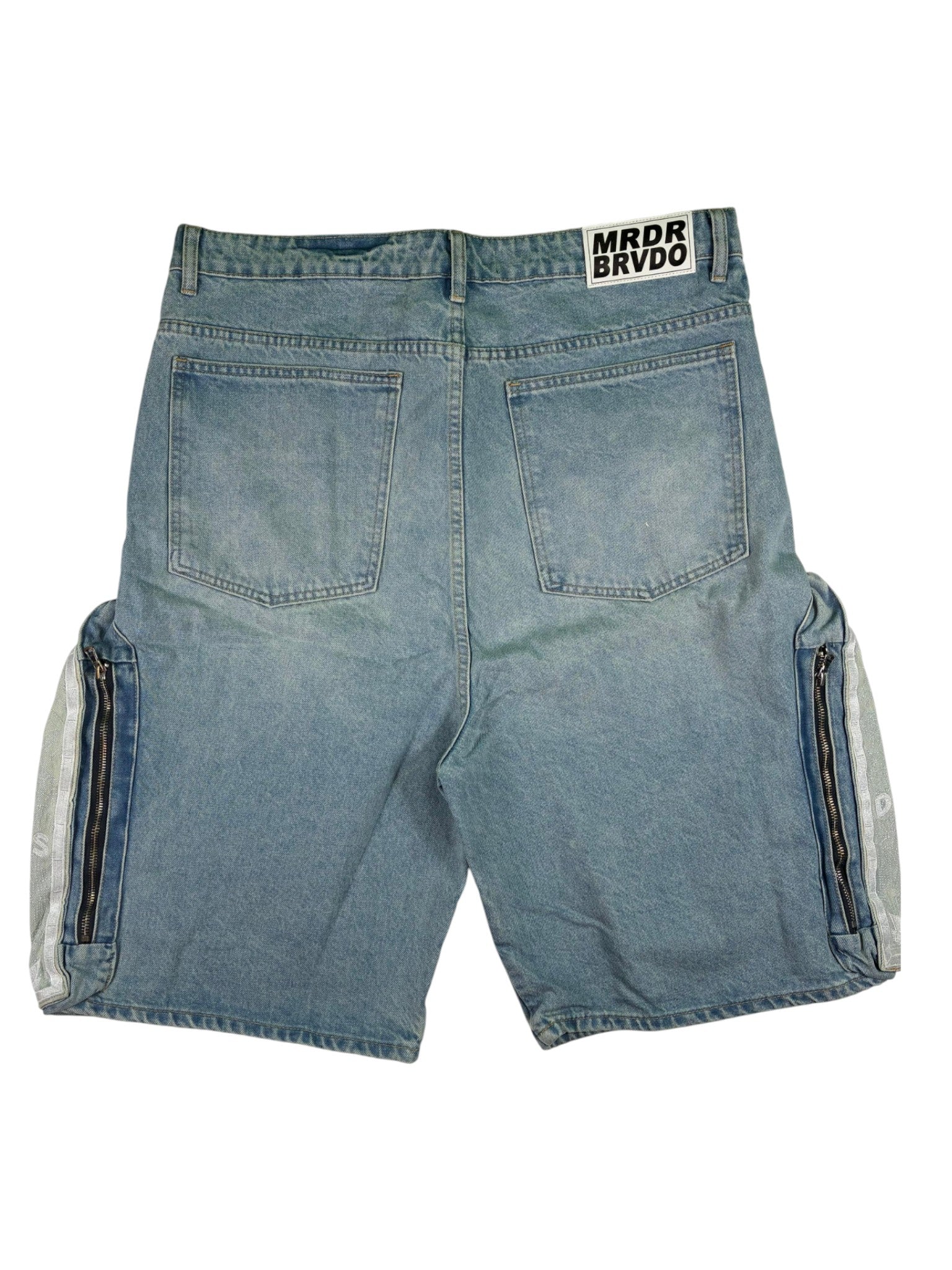 WDW 'Side Embroidery' Sky Blue Jean Shorts