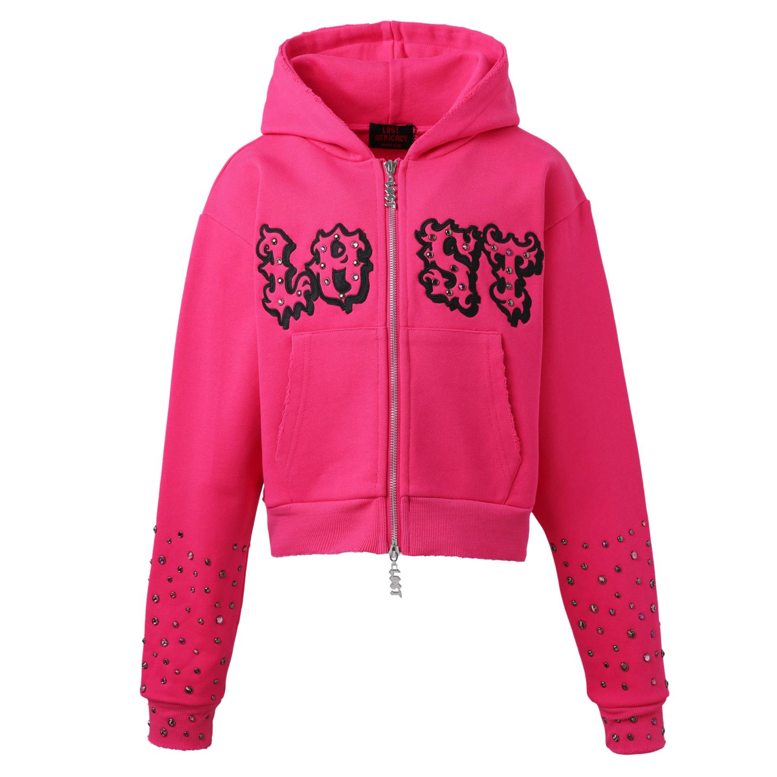 Lost Intricacy 'Patch' Hot Pink Full Zip Hoodie (Women's)