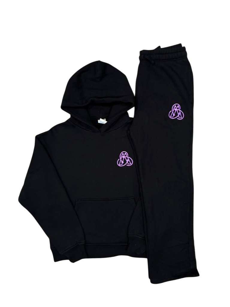 Chamber 13 Studio 'Logo' Black & Purple Sweats