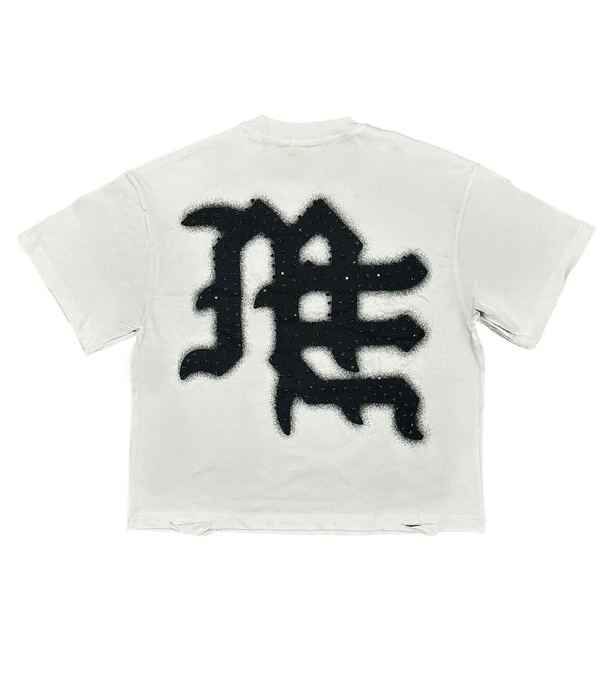 Mixed Emotions "End" Rhinestone White & Black Tee