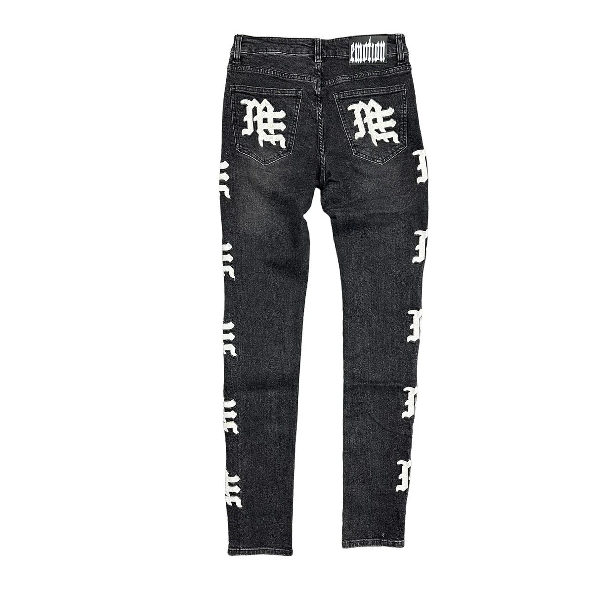 Mixed Emotions Monogram Black Wash Jeans