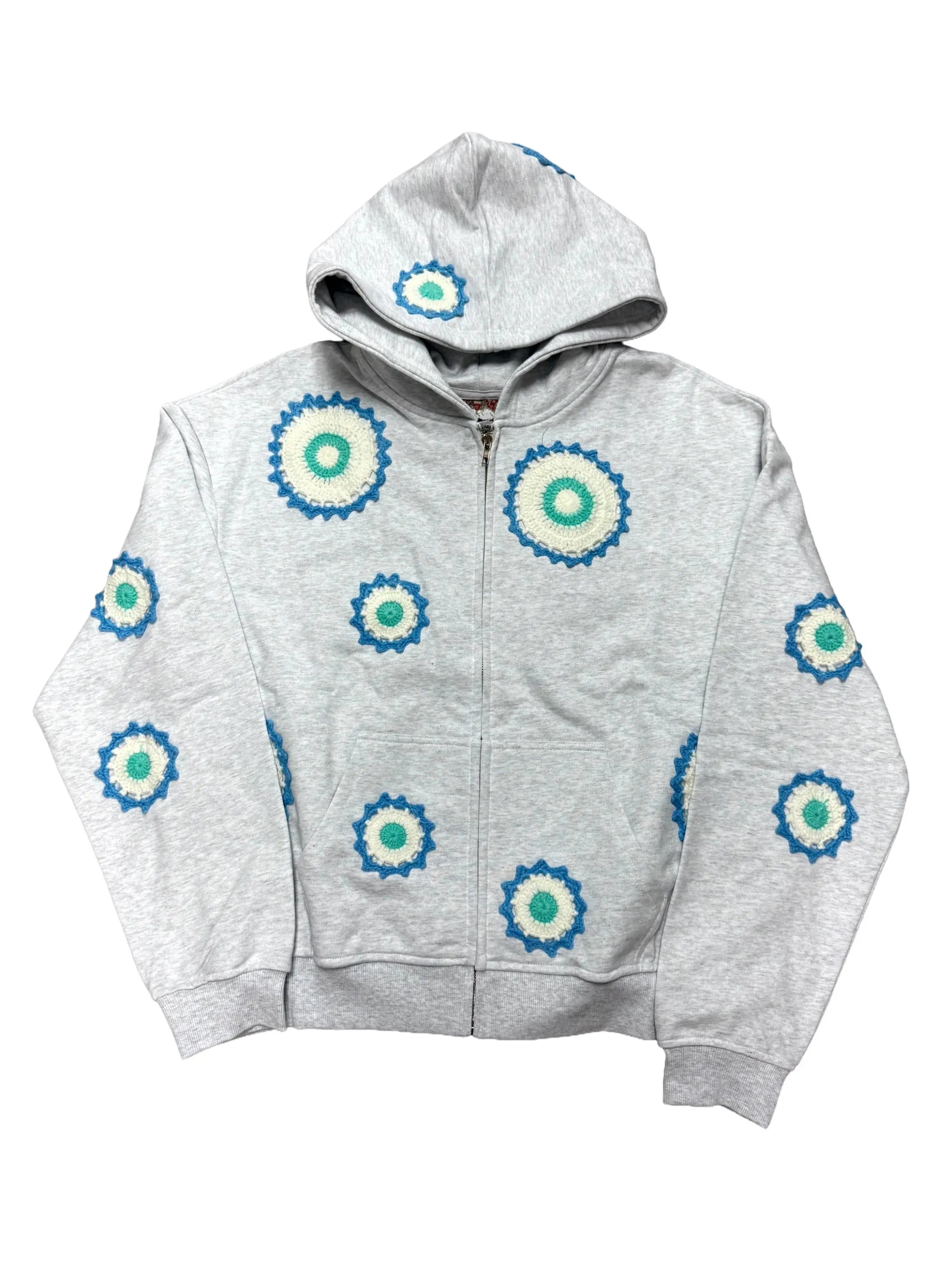 Arkyve Ocean Patch Crochet Hoodie