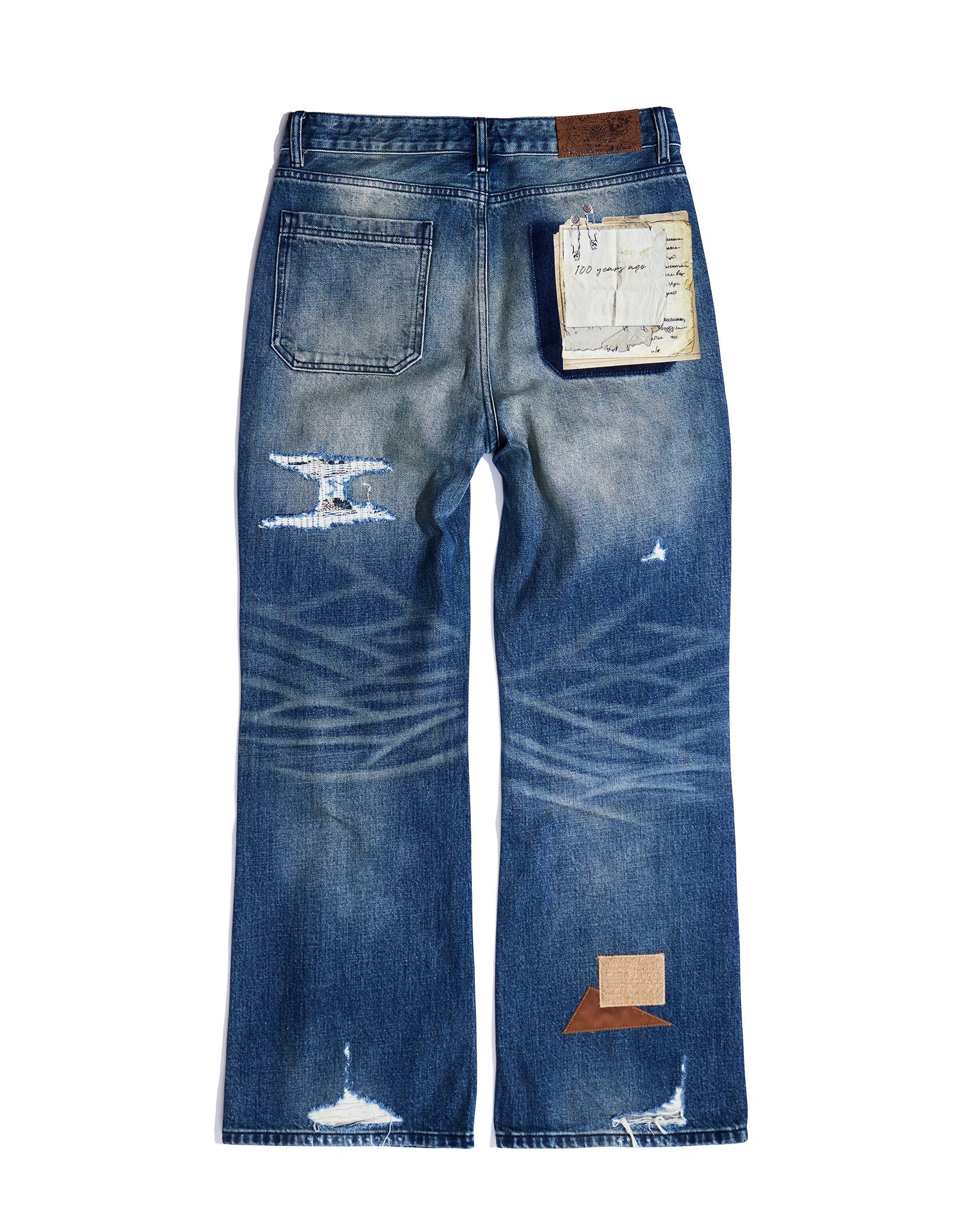 Birth Of Royal Child Patchwork Fade Pants Blue