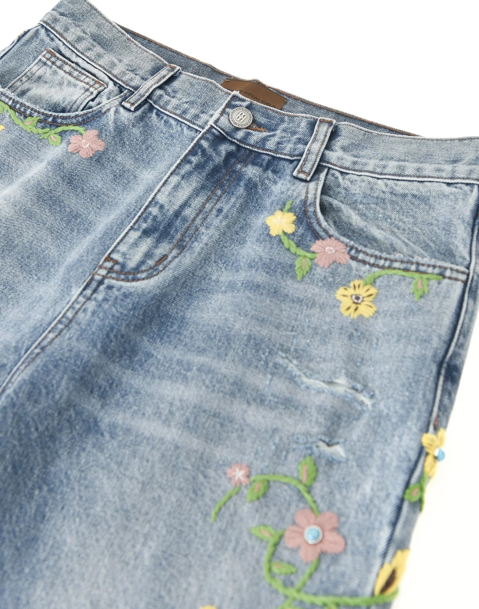 Birth of Royal Child "Majestic Floral" Blue Jeans