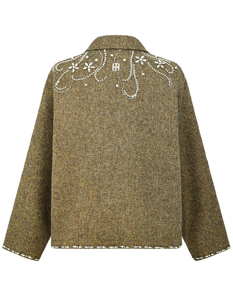 Birth of Royal Child Floral Knit Green Top