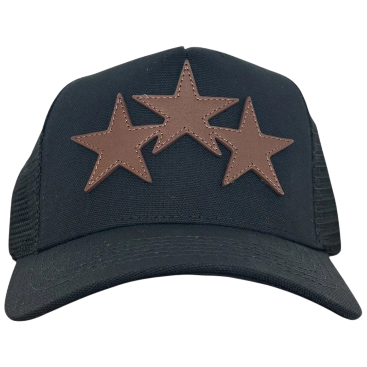Amiri Brown 3 Star Black Trucker Hat