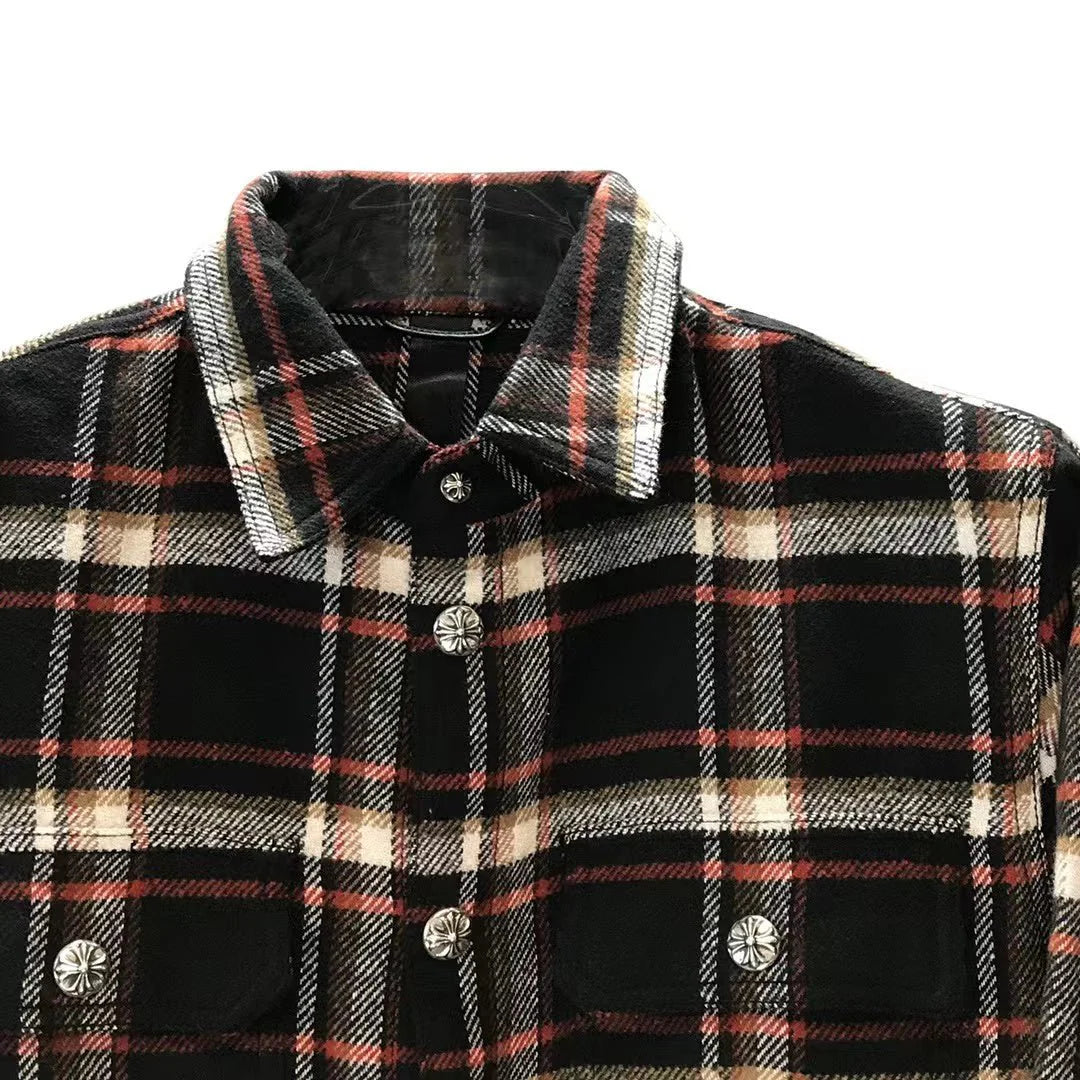 Chrome Hearts "Work Dog" Flannel Button Down Shirt