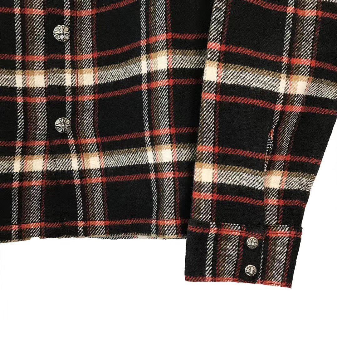 Chrome Hearts "Work Dog" Flannel Button Down Shirt