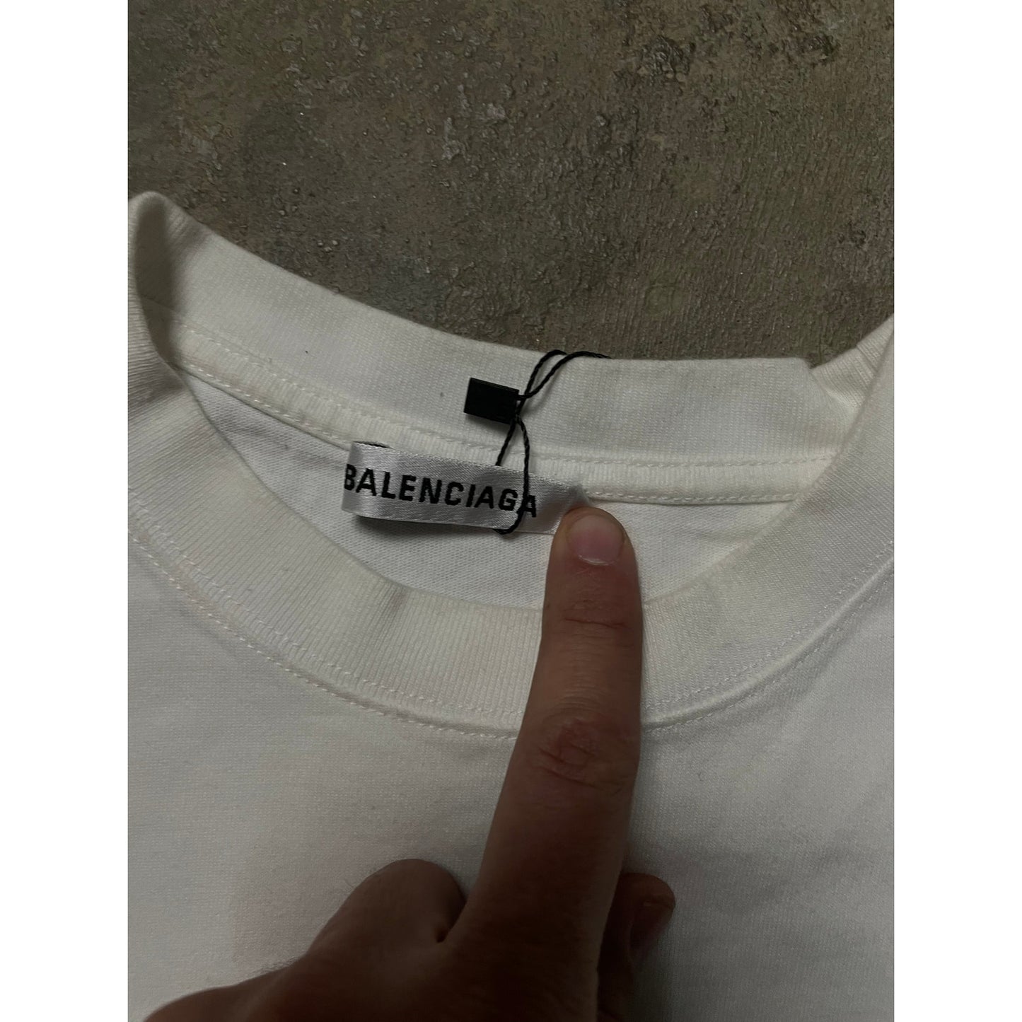 Balenciaga White Black Crew Tee Used Medium