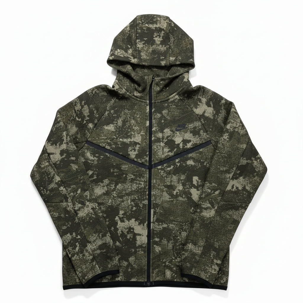 Nike Tech 'Duck Camo' Green Zip Up Hoodie