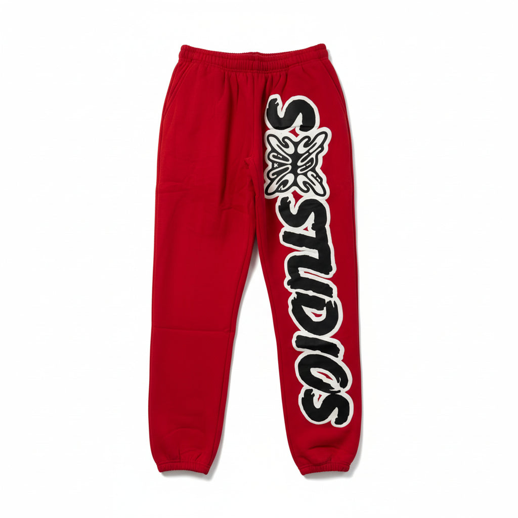 SB Studios Red & Black Logo Sweats