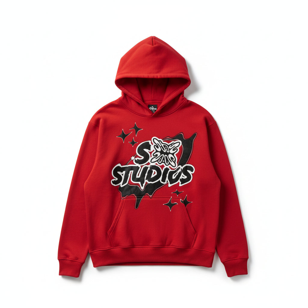 SB Studios 'Logo' Red & Black Hoodie
