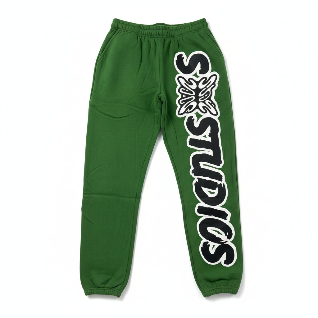 SB Studios Green & Black Logo Sweats