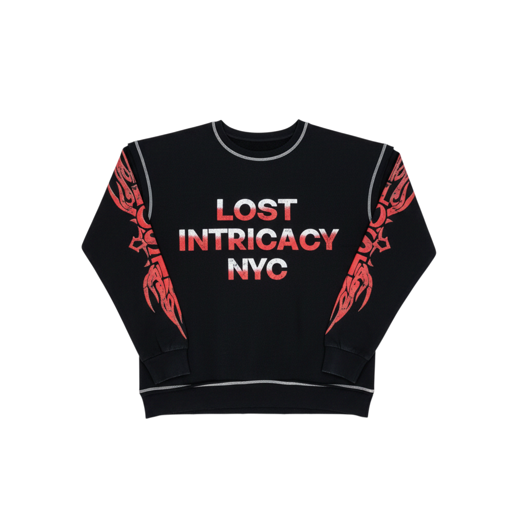 Lost Intricacy 'Skully Double' Black Rhinestone LS Tee