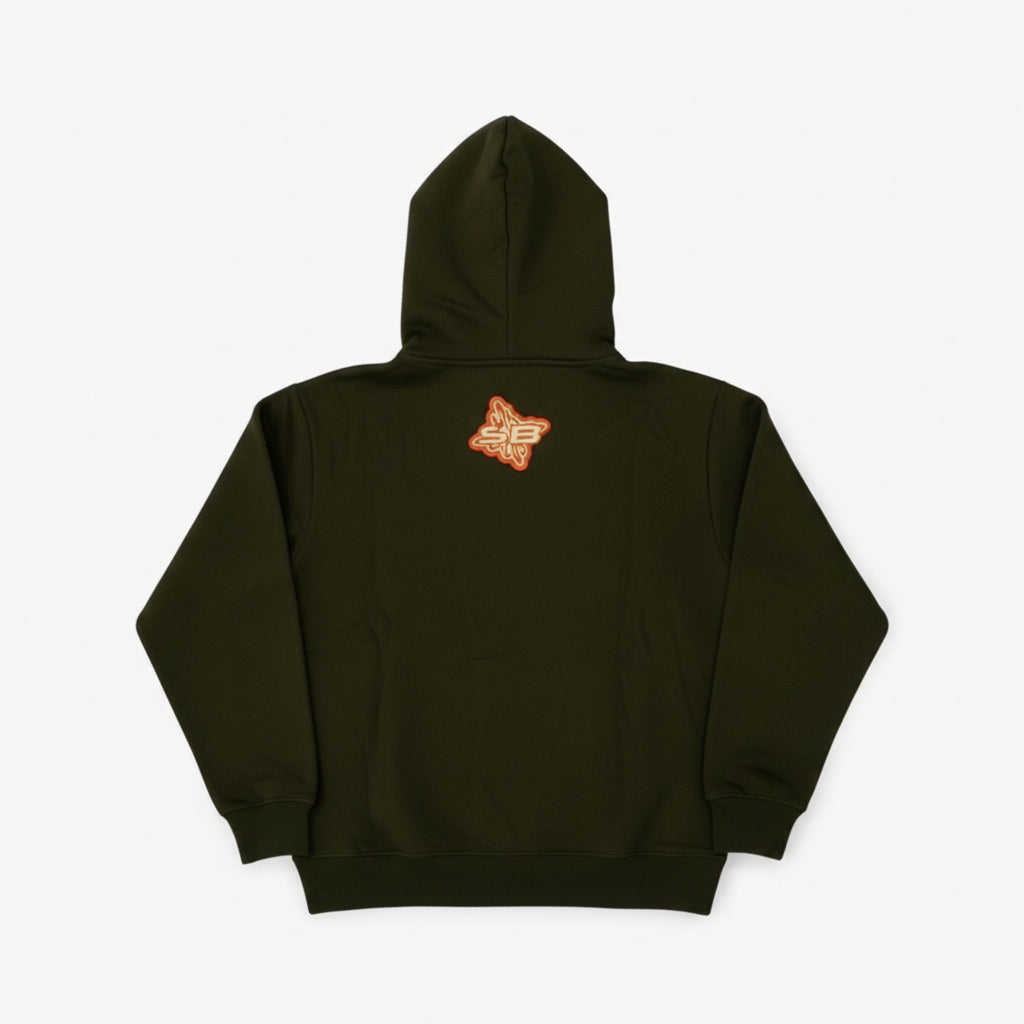 SB Studios Army Green & Yellow Logo Hoodie