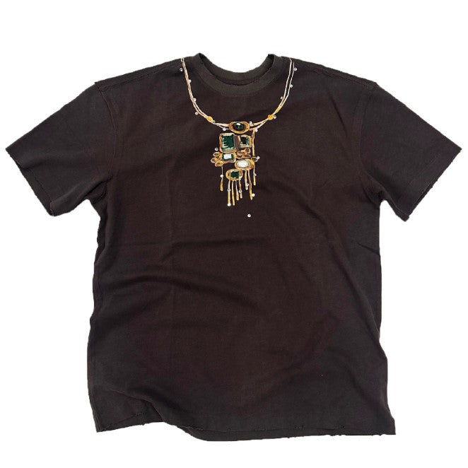 Birth Of A Royal Child Tee Necklace Print Dark Grey