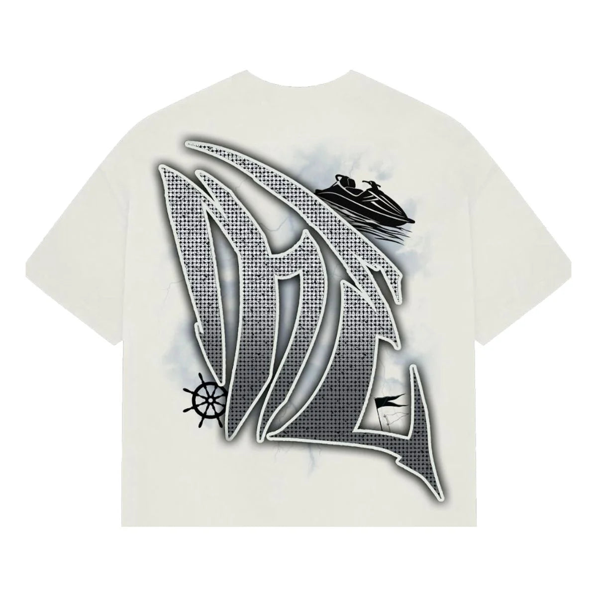Mixed Emotions "Jetski" Rhinestone White Tee
