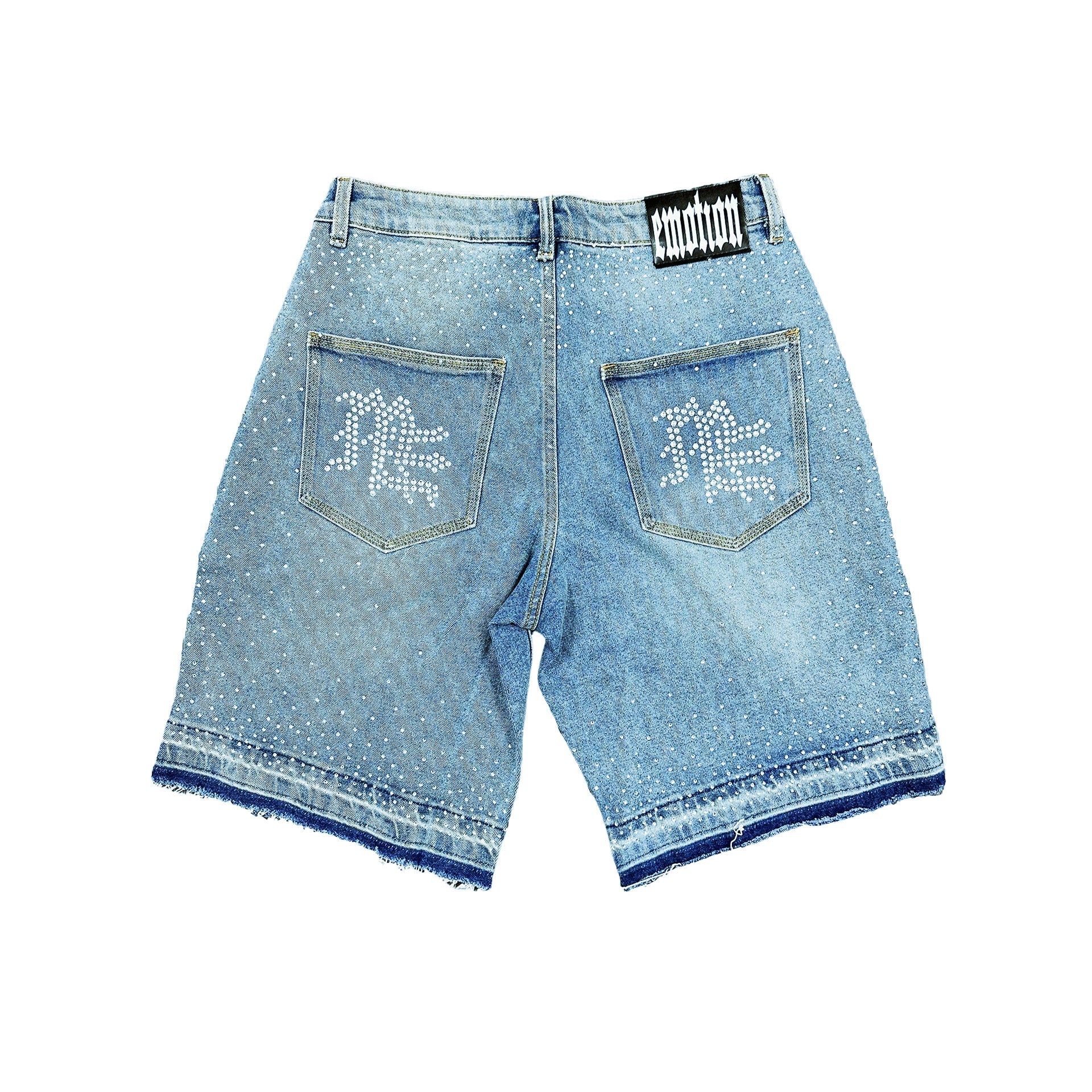 Mixed Emotions 'ME Rhinestone' Blue Jean Shorts