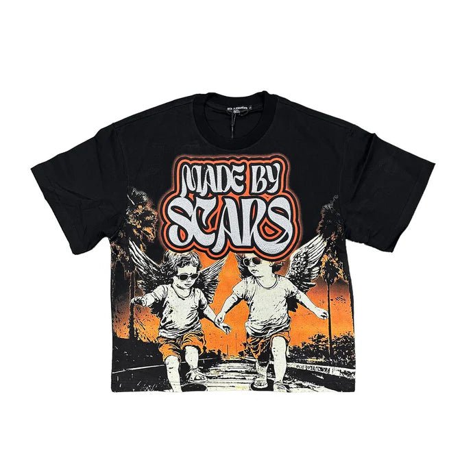 Mixed Emotions "Twins" Rhinestone Black Tee