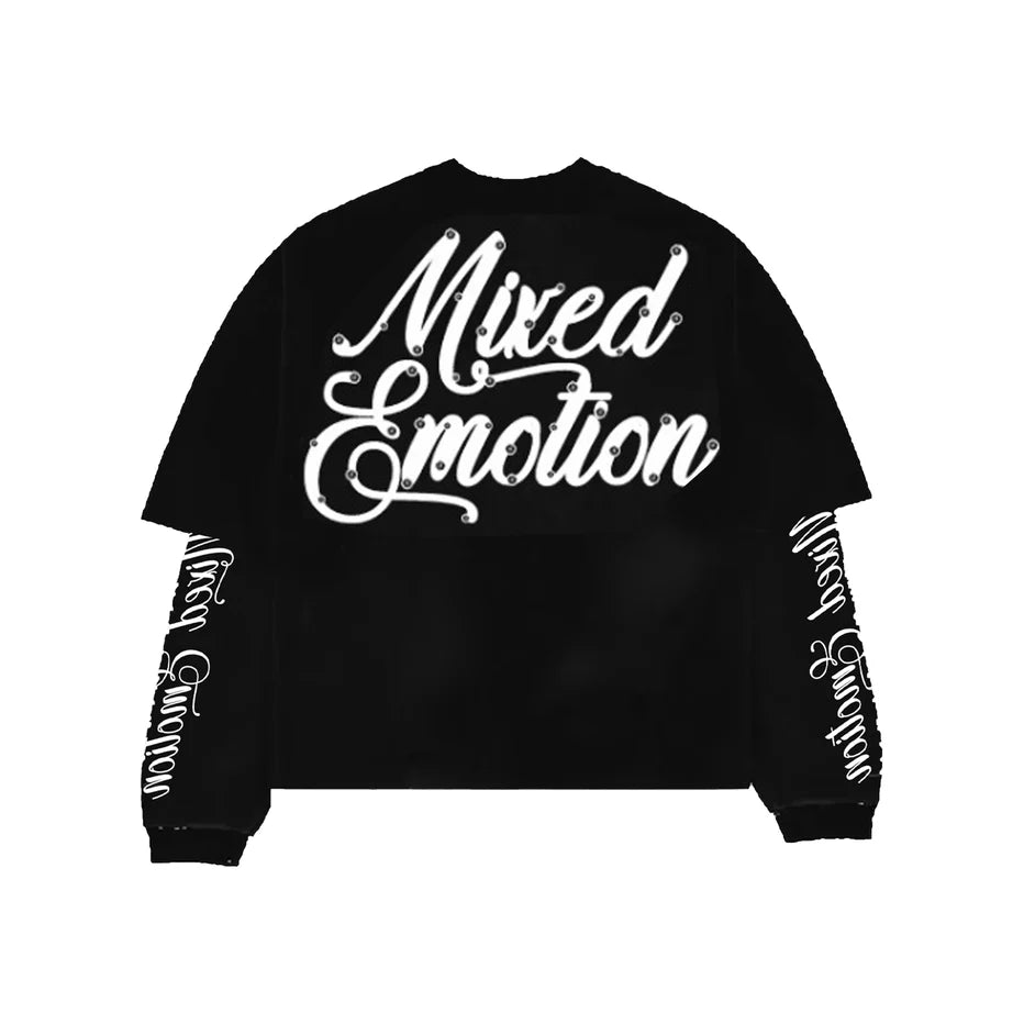 Mixed Emotions "Blur" Black Thermal Long Sleeve Tee