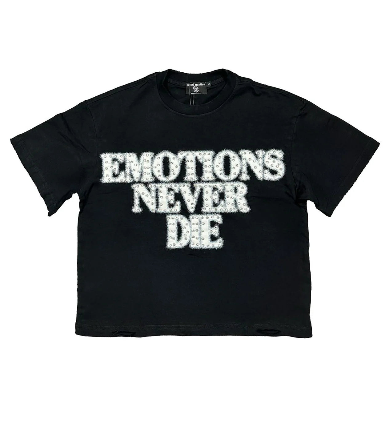 Mixed Emotions "End" Rhinestone Black & White Tee