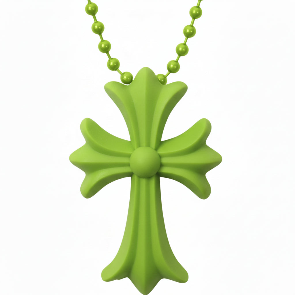 Chrome Hearts Cross Lime Silicone Necklace
